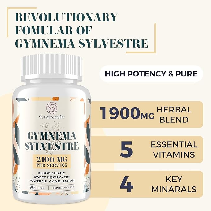 16 in 1 Blxxd Sugr Effective Gymnema Sylvestre Supplement 2100MG | with Berberine, Cinnamon, Bitter Melon | Vitamins, Magnesium & Chromium | Non GMO | 2Pack