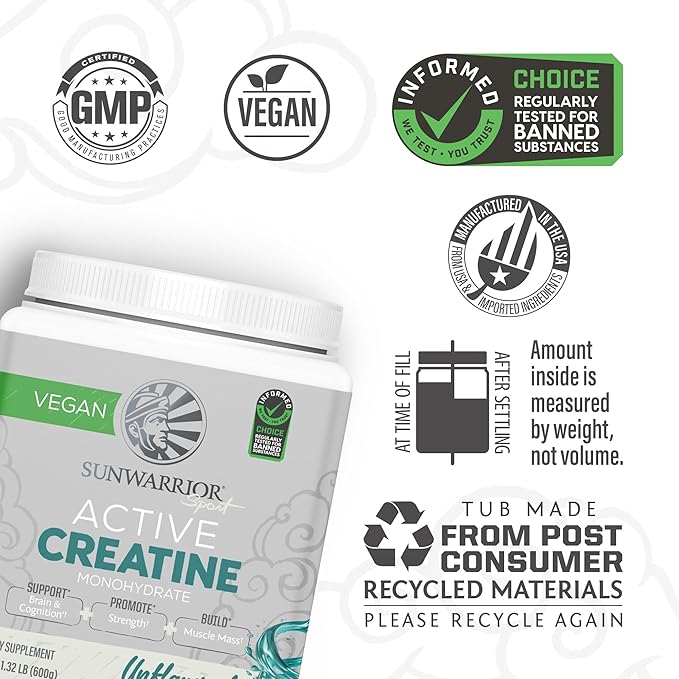 Creatine Monohydrate Powder Micronized PreWorkout Recovery Supplement | Support Muscle Building Strength Training Cognition | Vegan & Keto Friendly Bulk Size (120 Servings) Unflavored Active Creatine