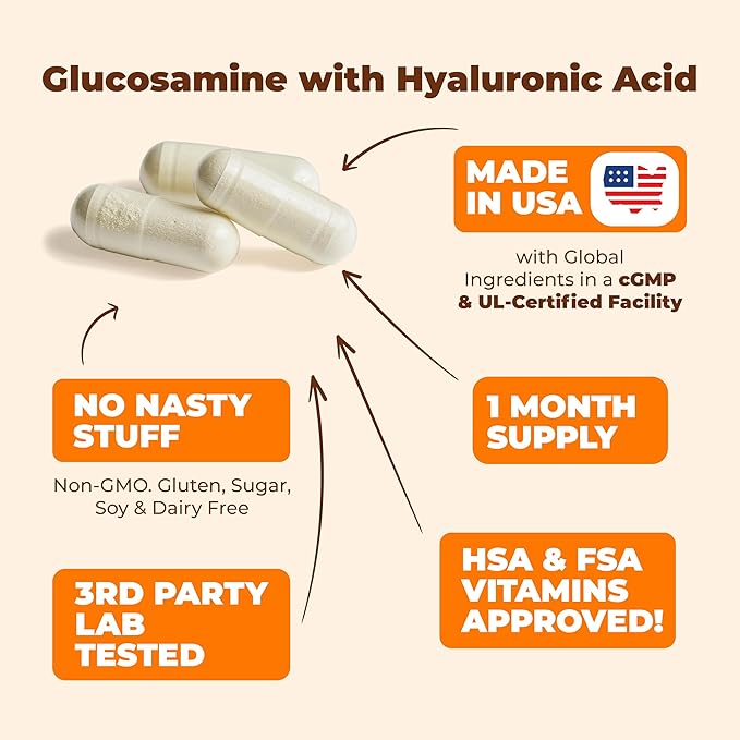 Glucosamine Sulfate with Hyaluronic Acid, Bioperine, 5-in-One Joint 2 Pack