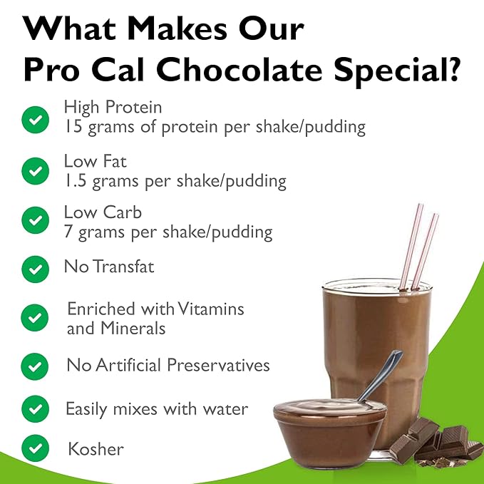 Pro-Cal Chocolate Protein Drink Mix 15g Protein 7 Packets