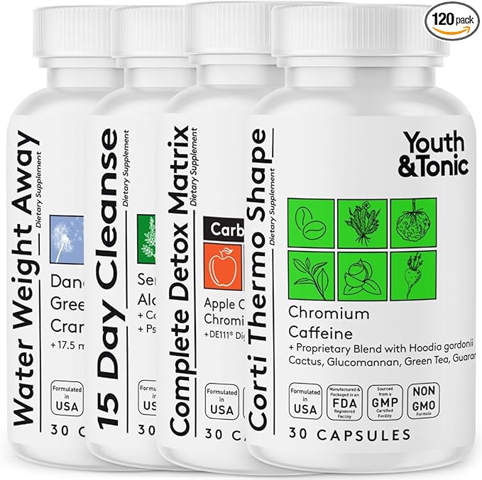 Youth & Tonic CortiThermo Shape Detox Cleanse Kick Off Weight Management - 120 Pills