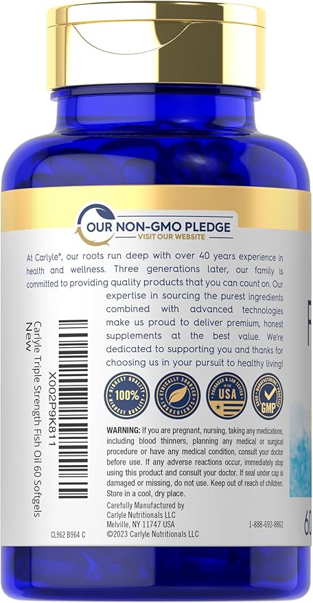 Carlyle Triple Strength Fish Oil 1400mg | 60 Softgels 3 Supplement