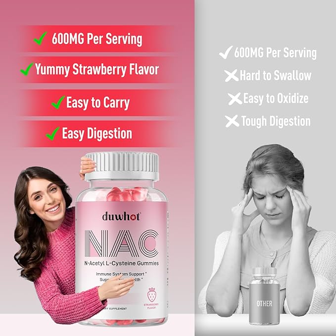 NAC Gummies 600mg, N Acetyl Cysteine 60ct