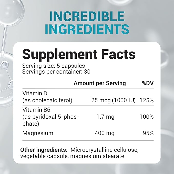 Dr. Berg Magnesium Glycinate 400 mg โ Chelated Magnesium Supplement with Vitamin D and B6 for Stress Support, Relaxation, and Good Sleep โ 150 Vegetable Capsules High Absorption for Overall Wellness