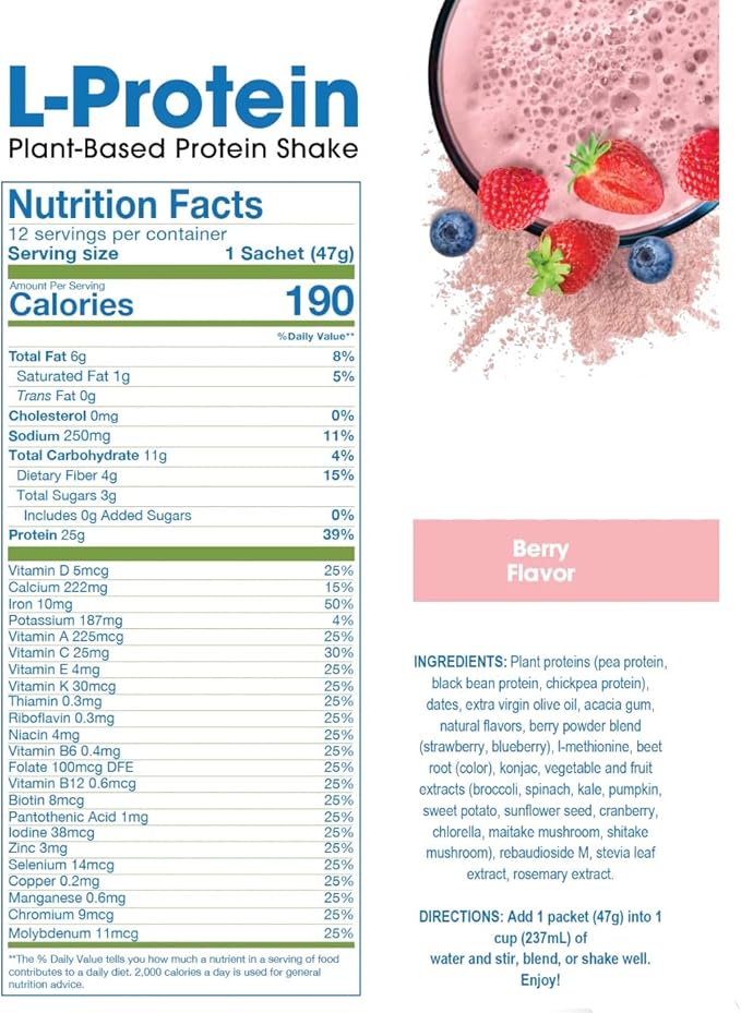ProLon Longevity Plant Based Protein Powder 25g of 24 Packets