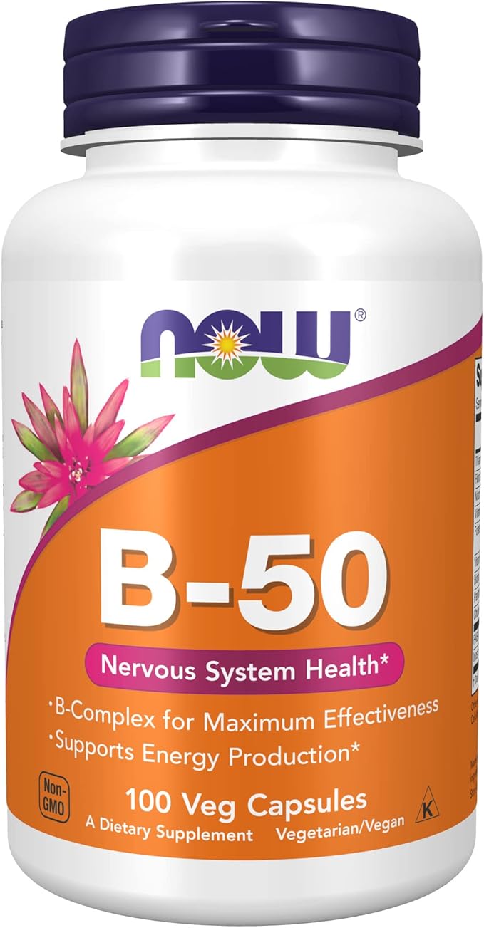 NOW Supplements, Vitamin B-50 mg, Energy 100 Veg