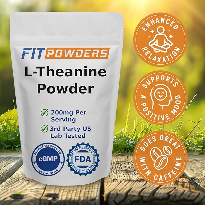 L-Theanine Powder 100% Pure, Non-GMO, Vegan, (25 Grams)