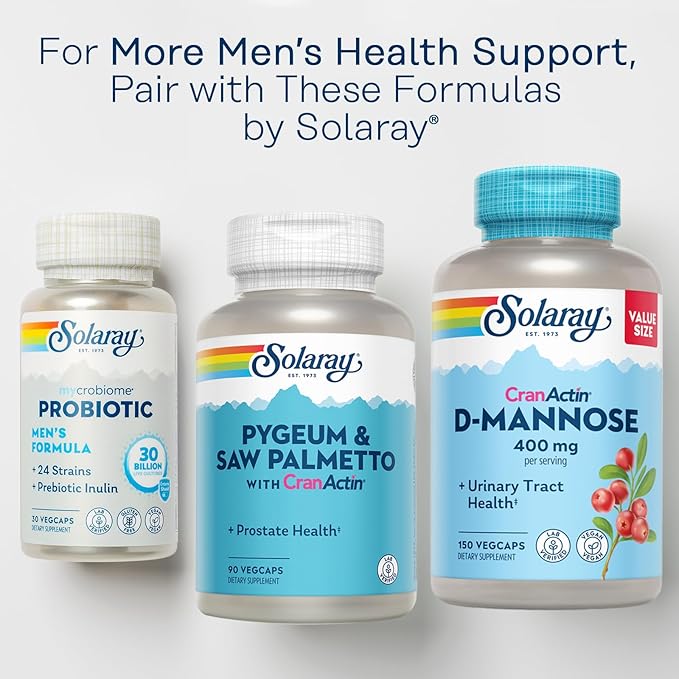 SOLARAY Pygeum and Saw Palmetto with CranActin 60-Day Guarantee (15 Servings, 90 VegCaps)