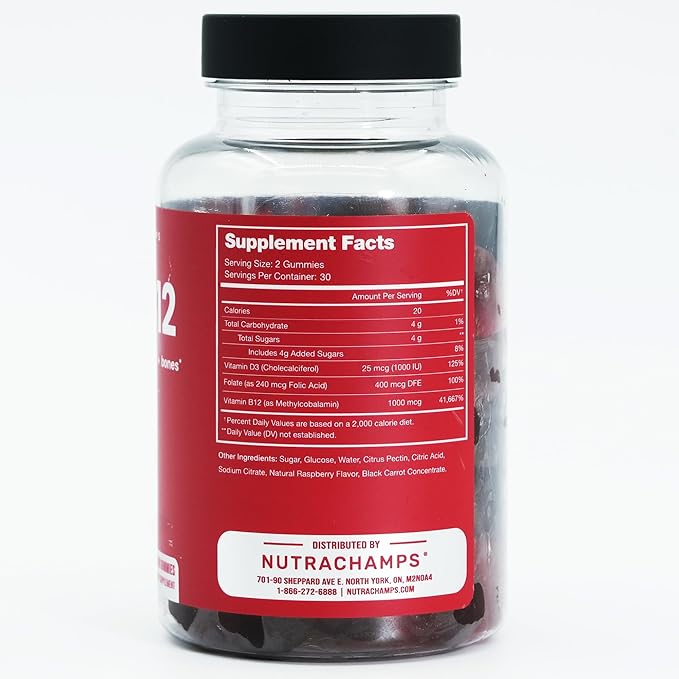 NutraChamps Vitamin B Complex Gummies, Vitamin B Gummies Boosts Energy & Metabolism, B Complex Vitamins B1, B2 (Riboflavin), B3 (Niacin), B5, B6, B7 (Biotin), B9 (Folic Acid), Methyl B12