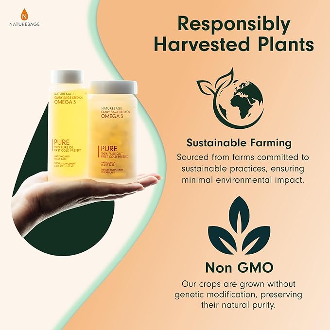 Pure Vegan Liquid Omega 3 Oil, 3 Fish 3.4 fl. 3 Fatty