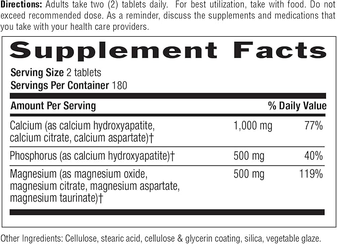 Country Life Target-Mins Calcium Magnesium Supplement for Bone Health, 1000mg Calcium, 500mg Magnesium, Gluten Free, 2:1 Ratio for Optimal Utilization