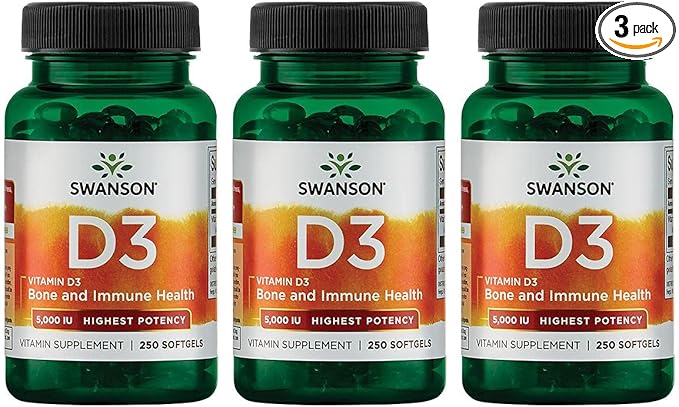 Swanson Vitamin D3 (250 Softgels) 3 Pack