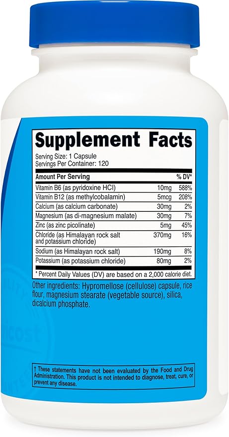 Nutricost Electrolyte Complex (Advanced Hydration with Real Salt®) 120 Capsules - 8 Hydrating Electrolytes & Vitamins, Gluten Free, Non-GMO, Vegetarian