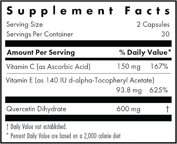 Allergy Research Group Quercetin 300 Dietary Supplement 60 Count