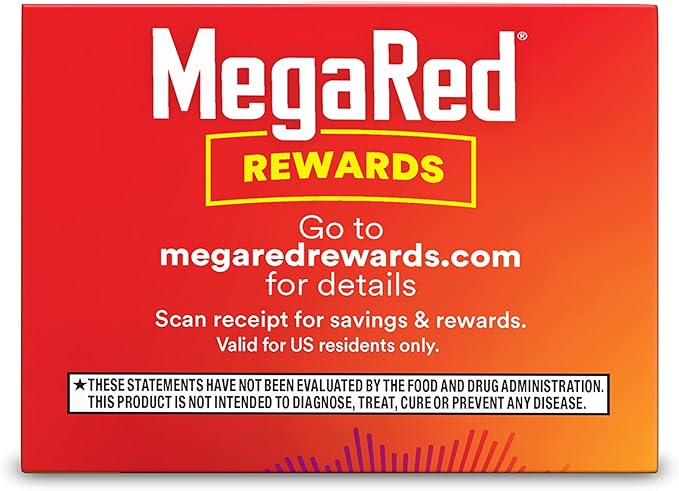 MegaRed Omega 3 Fish Oil Supplement 800mg (per 6X Absorption 3 Fatty (80cnt Box),