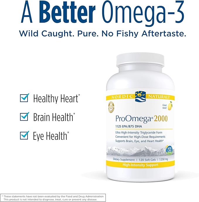 Nordic Naturals ProOmega 2000, Lemon Flavor 120 Soft 2150 mg Omega-3 - 60 Servings