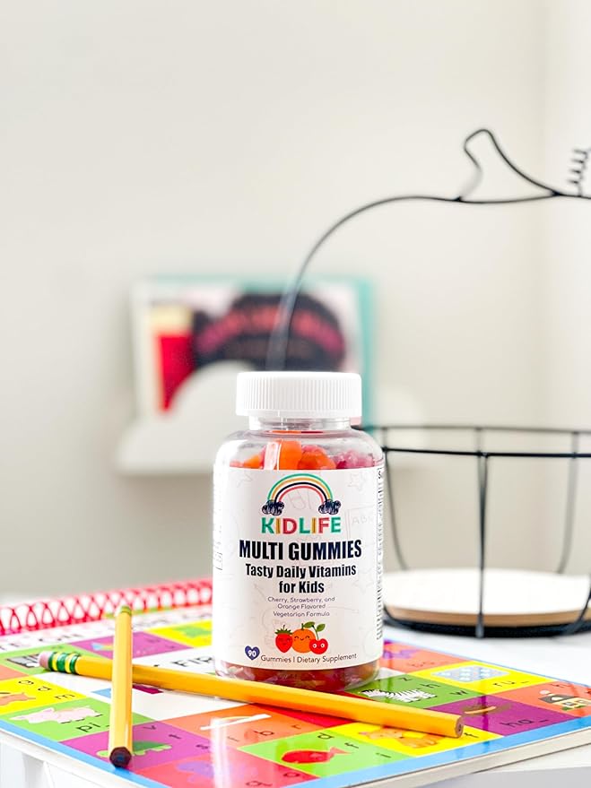 KJ3 Essentials KIDLIFE Daily Gummies- Vitamins for Kids 90 Count Vegan. Immune Support. Soft and Tasty