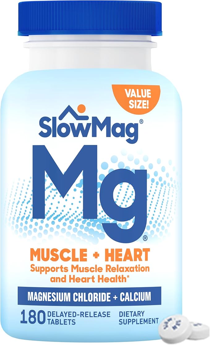 SlowMag Muscle + Heart Magnesium Chloride 180 Count
