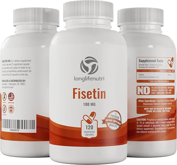 Fisetin Supplement 100mg 120 Vegetarian Capsules