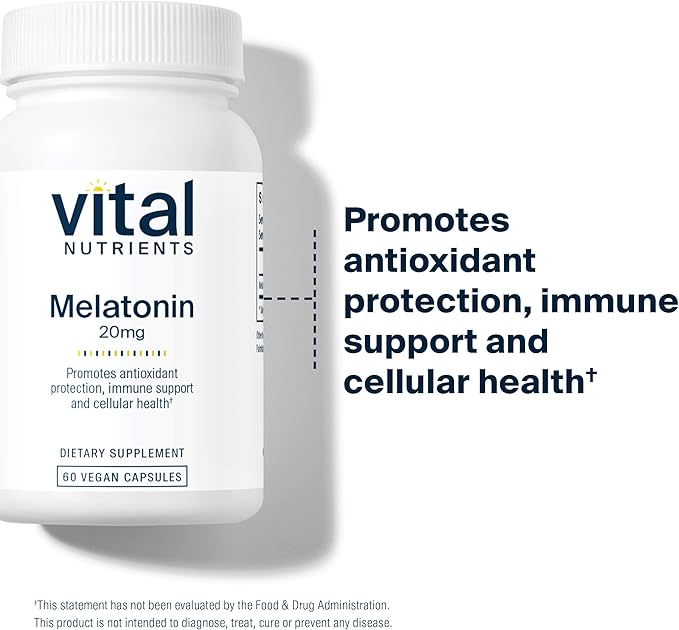 Vital Nutrients Melatonin 20mg 60 Capsules