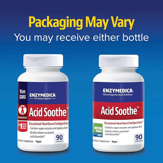 Enzymedica, Acid Soothe, Support for Occasional 3-in-1 Formula 90 Count