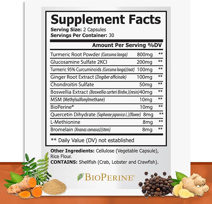 Turmeric Curcumin with Black Pepper 60 Capsules (1 Bottle)