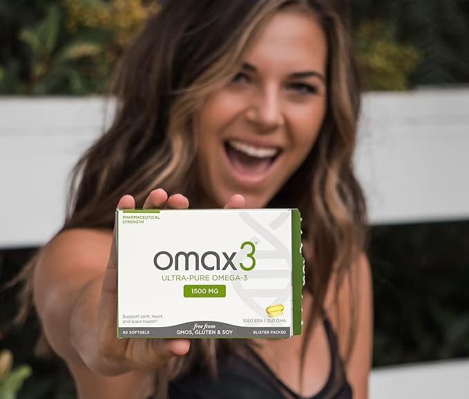 Omax3 Natural Omega 3 Fish Oil 1500 MG Omega3 Fatty 30-Day Supply (1 Box)