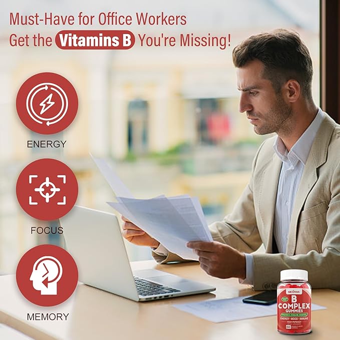 Vitamin B Complex Gummies, Vegan Vitamin 2000 mcg B12, Methyl 120 Cts