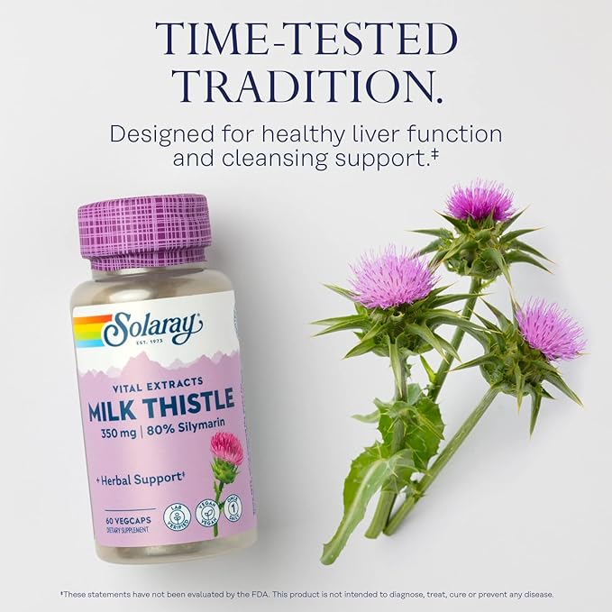 Solaray Milk Thistle Seed Extract One 350mg, Antioxidant 60 VegCaps