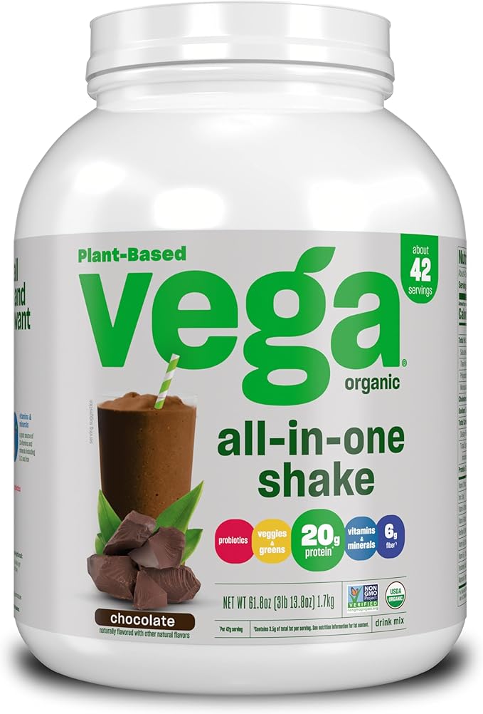 Vega Organic All-in-One Vegan Protein Powder, Chocolate 61.8 Oz