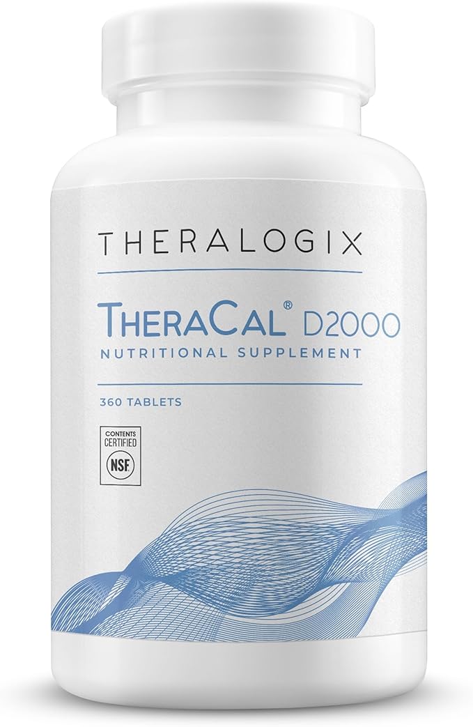 Theralogix TheraCal D2000 D3, Vitamin K2 & 90-Day Supply 360 Tablets