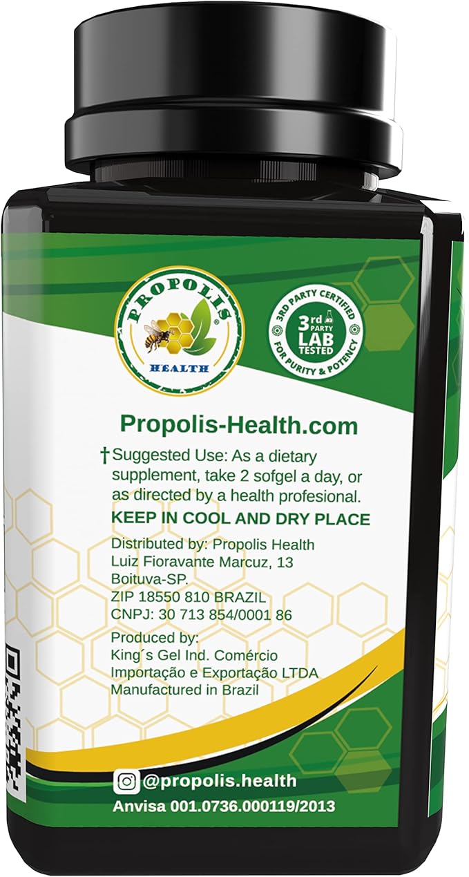 Propolis Health Propolis Capsules 1000mg-Daily 2 Capsules 50 Days (180 Capsules)