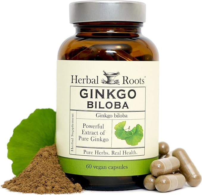 Herbal Roots Ginkgo Biloba Made 1,400mg per 60 Vegan