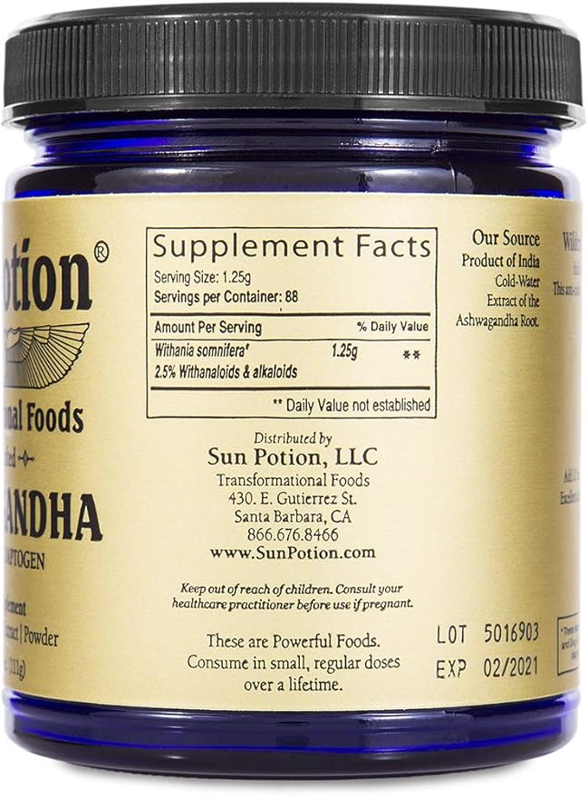 Sun Potion Ashwagandha (Wildcrafted) 111 Grams 88 Servings