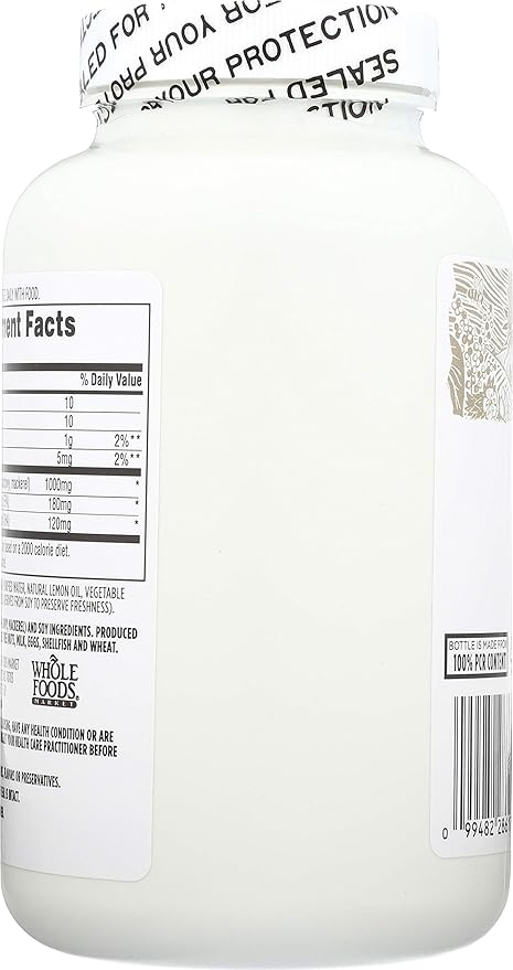 365 by Whole Foods Market, Omega 3 Lemon 180 Softgels