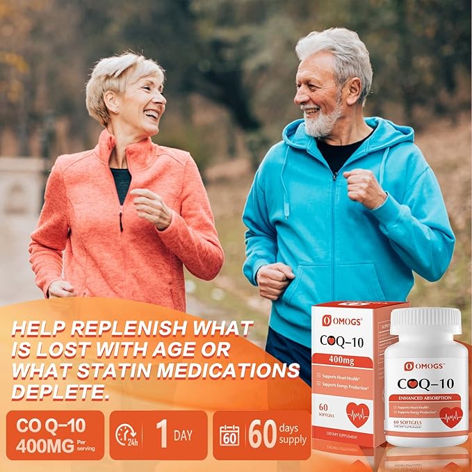 CoQ10 400mg Softgels, Coenzyme Q10 High 60 Softgels