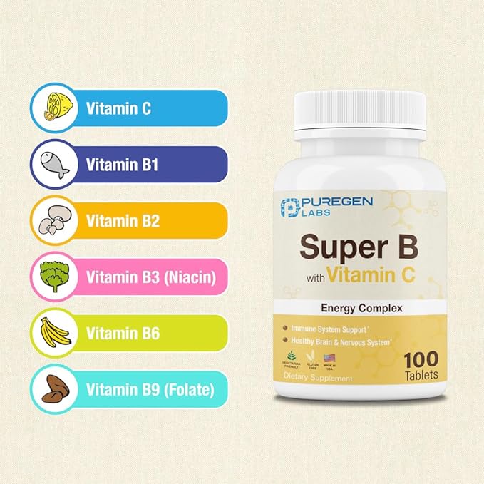 Puregen Labs Super B Energy Complex 3 Pack 300 Tablets