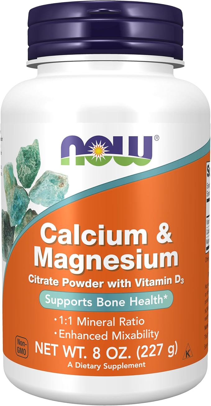 NOW Supplements, Calcium & Magnesium Citrate D3, Supports 8-Ounce