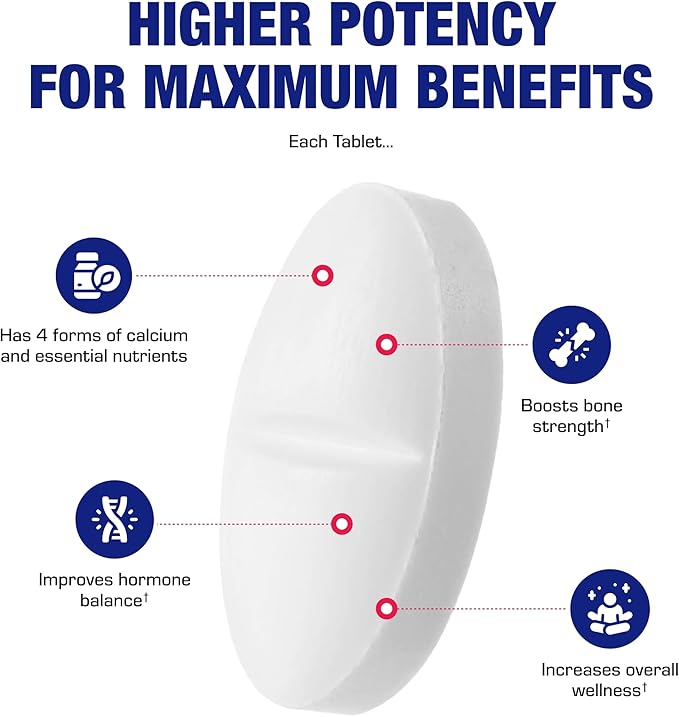 Osteo-Plex Bone Health Supplement for Women - Clinical Formula Bone Strength Supplement with Magnesium Calcium Vitamin D3 & Trace Minerals Complex - Easy to Swallow Gentle Tablets (120 Count)