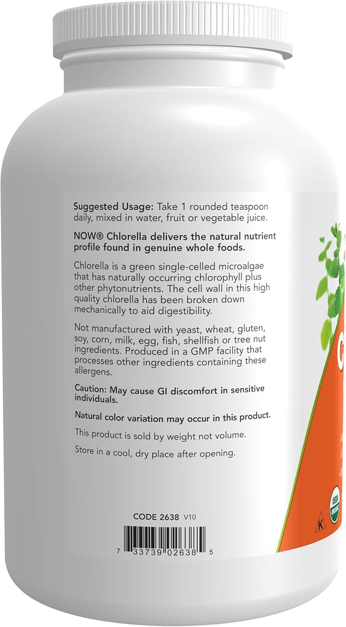 NOW Supplements, Organic Chlorella Powder 1-Pound