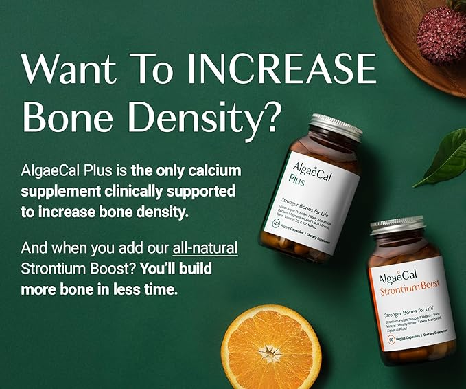 ALGAECAL Bone Builder Pack - Organic Red Algae Calcium Supplement. with 16 Essential Bone Strength Nutrients. Clinically Supported to Increase Bone Density Within 6 Months––Guaranteed! - 3 Months