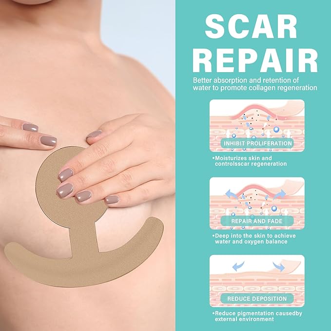 Silicone Scar Sheets, Silicone Scar Tape, 4 Pair
