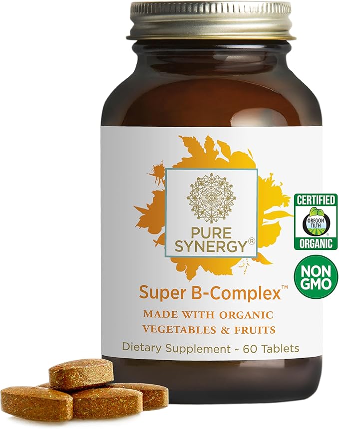 PURE SYNERGY Super B-Complex B12, Niacin, (60 Tablets)