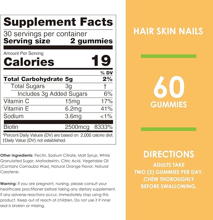 Nature's Key Biotin Gummies with Vitamin 60 Count