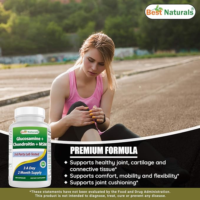 Best Naturals Glucosamine Chondroitin and MSM (Non-GMO) 180 Count