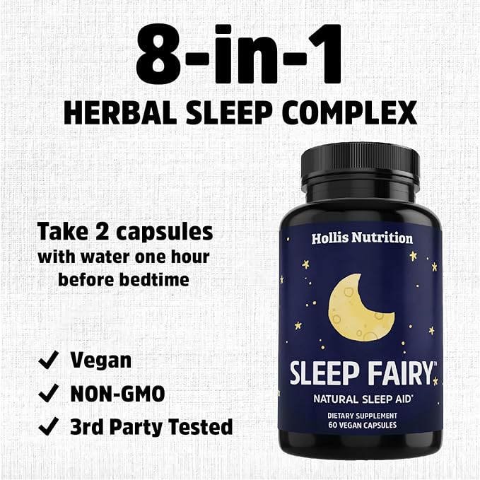 Sleep Fairy Natural Sleep Aid 10mg, L-Theanine, 5-HTP, Valerian