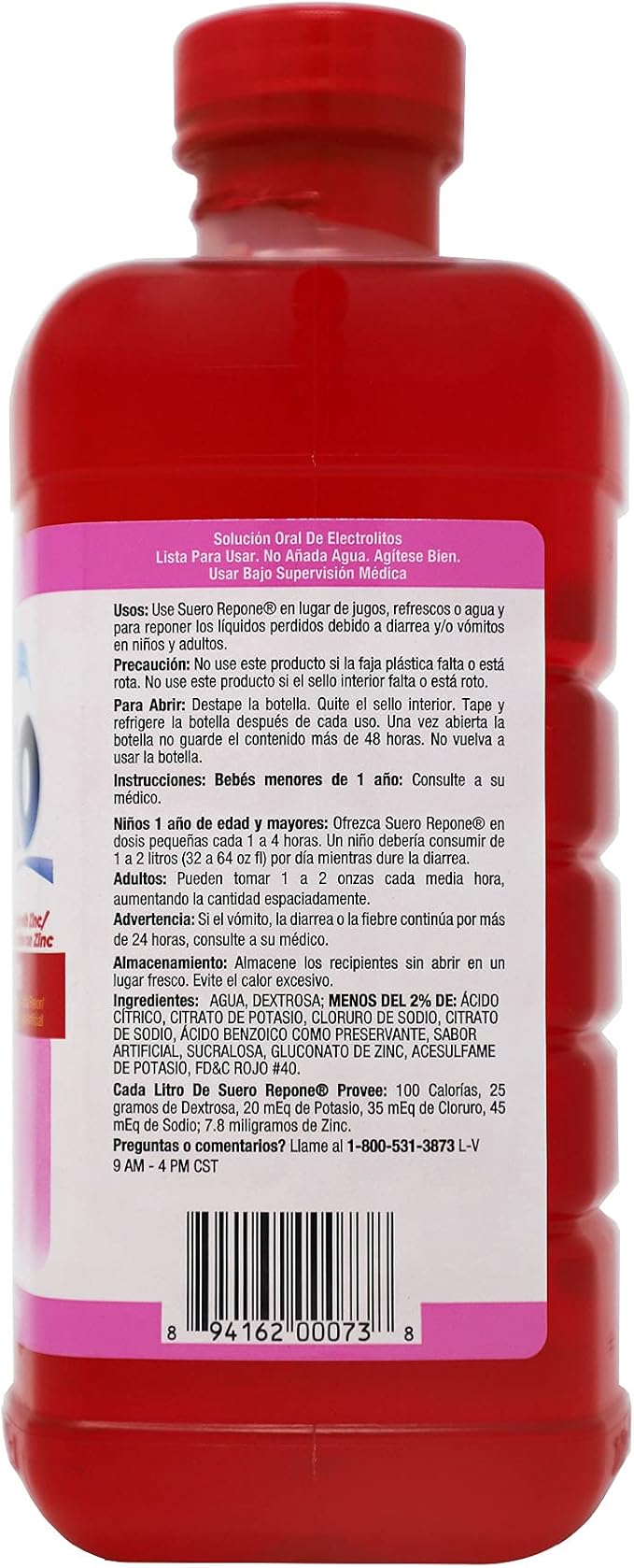 SUERO Electrolyte Solution with Zinc, Rehydrates, Restores Minerals and Nutrients, Strawberry Flavor, 33.8 Fl Oz (Pack of 2)