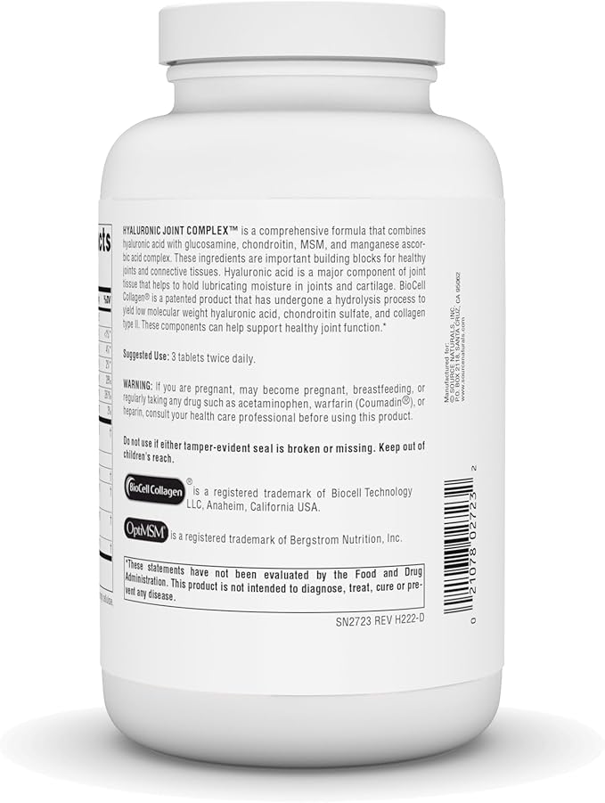 Source Naturals Hyaluronic Joint Complex 240 Tablets