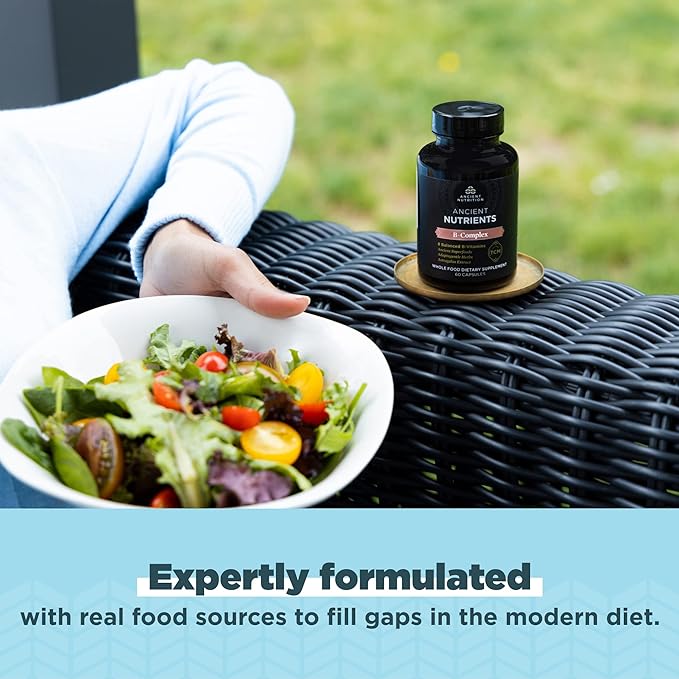 Ancient Nutrition Vitamin B Complex Supplement, 8 Balanced 60 Capsules