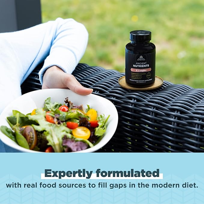 Ancient Nutrition Vitamin B Complex Supplement, 8 Balanced 60 Capsules